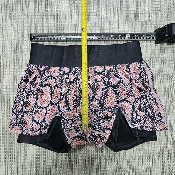 Fabletics Olesia Shine Shorts Stretch Pink Black Snakeskin Animal Print Running - Picture 5 of 10